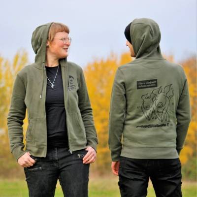 Land der Tiere Kapuzenjacken / Hoodies mit „Rennschweine“ Motiv