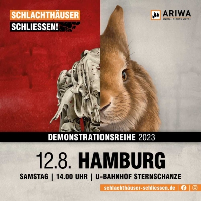 Schließeung aller Schlachthäuser: Demonstration am 12. August in Hamburg
