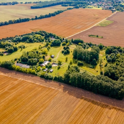 Eine Drohnenaufnahme vom Land der Tiere